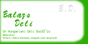 balazs deli business card